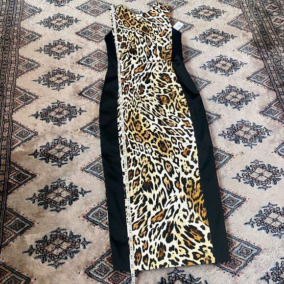 *NWT* Karen Millen Leopard Print Panel Seam Sleeveless Pencil Dress - Size 4 - Picture 12 of 16